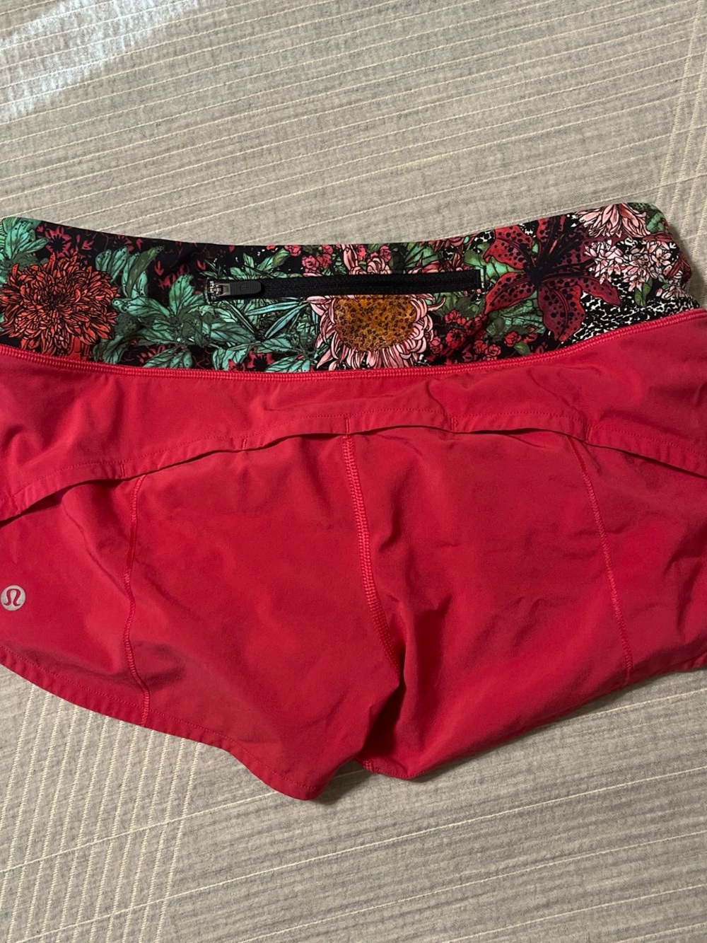 lululemon athletica Floral-Trim Run Shorts